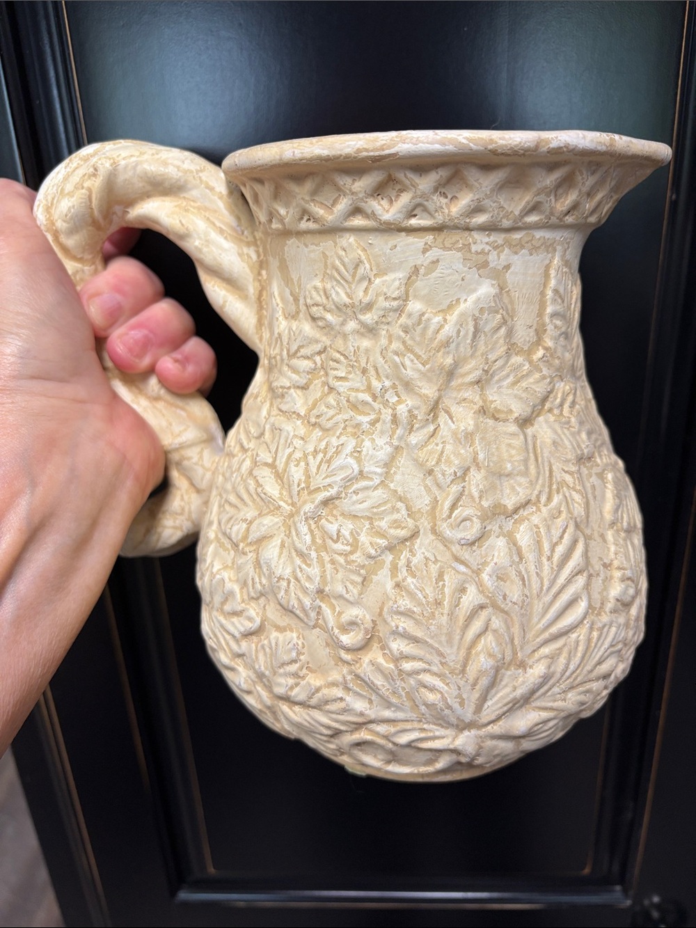 Vintage Caffco Cream Ceramic Pitcher - Home Art